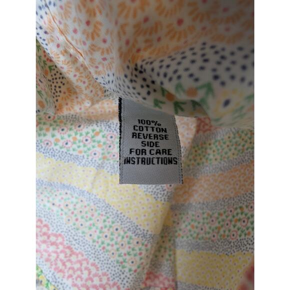 Ann Mashburn Floral Stripe Popover Cotton Blouse S - Picture 9 of 9